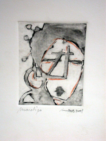 Monotipo31: Japonesa 2 - 2008 -  Plancha 16x12cm - Papel 250gr. Canson Guarro - VENDIDO